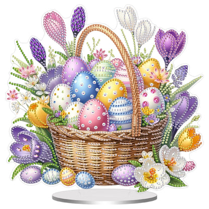 2D Flat Happy Easter DIY Acrylic Diamond Painting Ornament Kit Home Office Decor