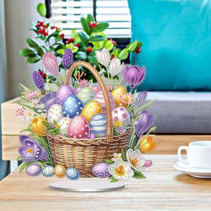 2D Flat Happy Easter DIY Acrylic Diamond Painting Ornament Kit Home Office Decor