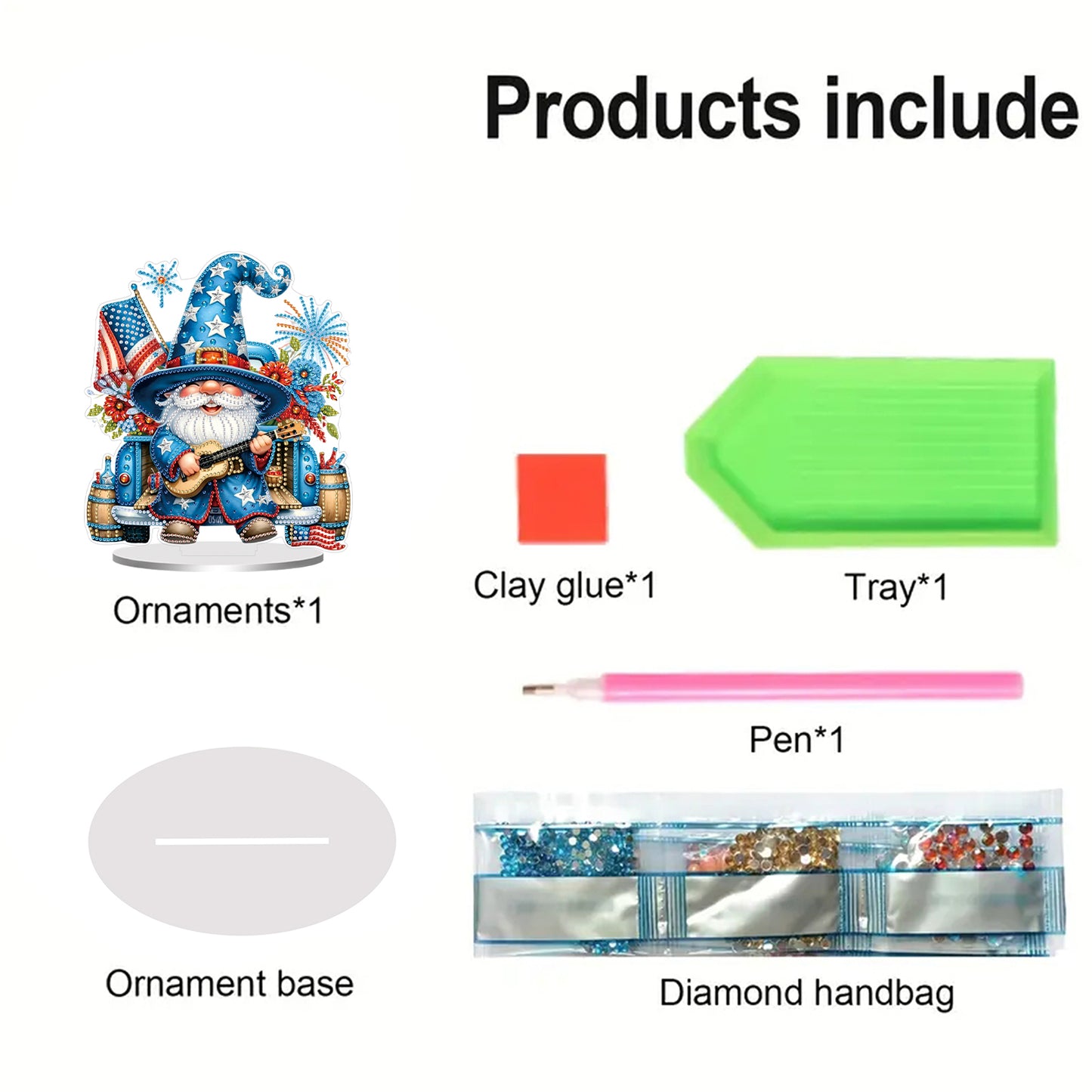 2D Flat Goblin DIY Acrylic Diamond Painting Ornament Kit Home Office Table Decor