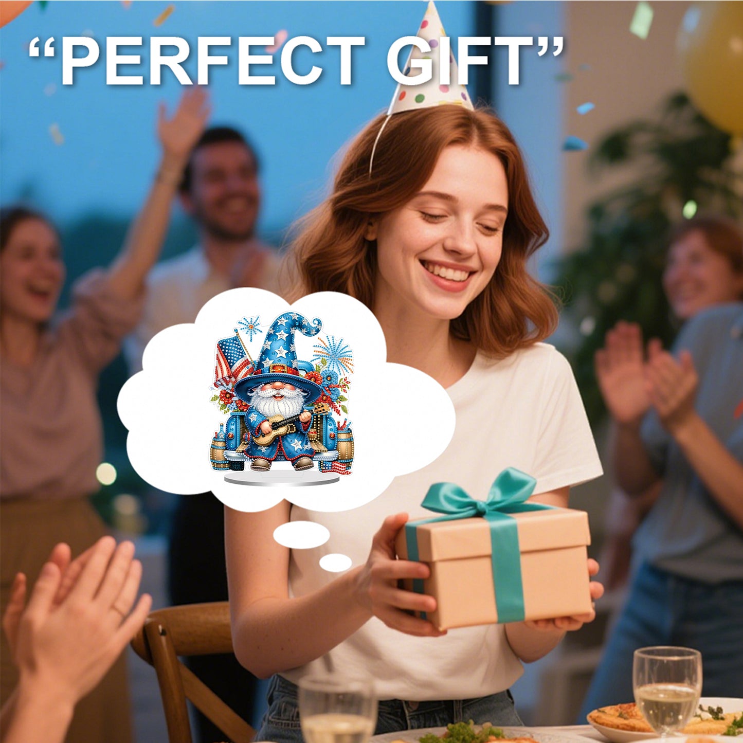 2D Flat Goblin DIY Acrylic Diamond Painting Ornament Kit Home Office Table Decor