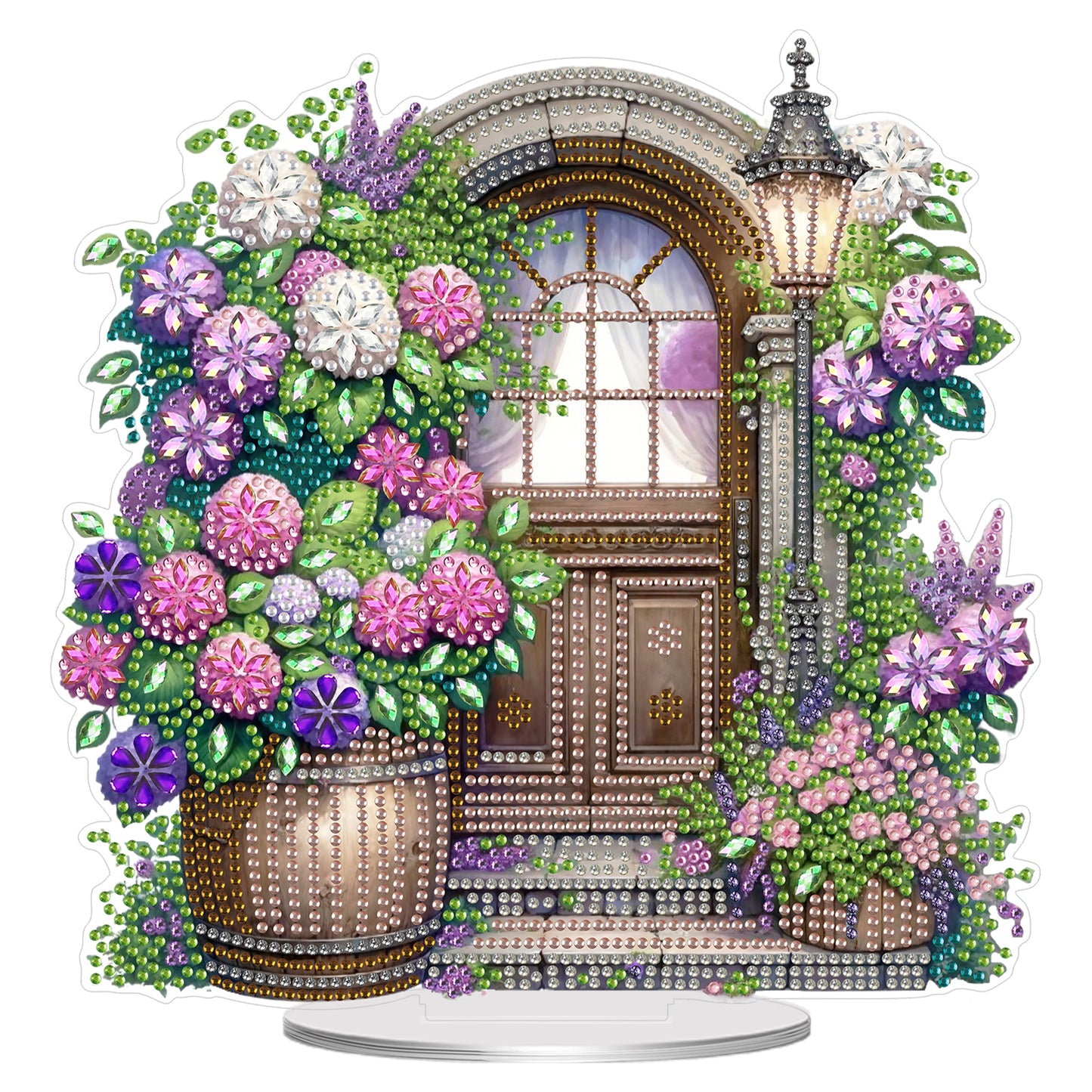 2D Flat Flower Gate DIY Acrylic Diamond Painting Ornaments Kit Home Table Decor
