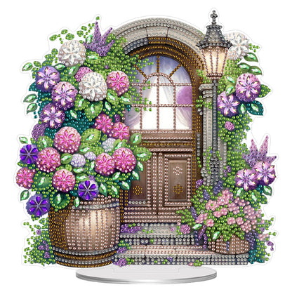 2D Flat Flower Gate DIY Acrylic Diamond Painting Ornaments Kit Home Table Decor