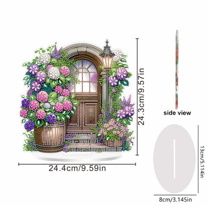 2D Flat Flower Gate DIY Acrylic Diamond Painting Ornaments Kit Home Table Decor
