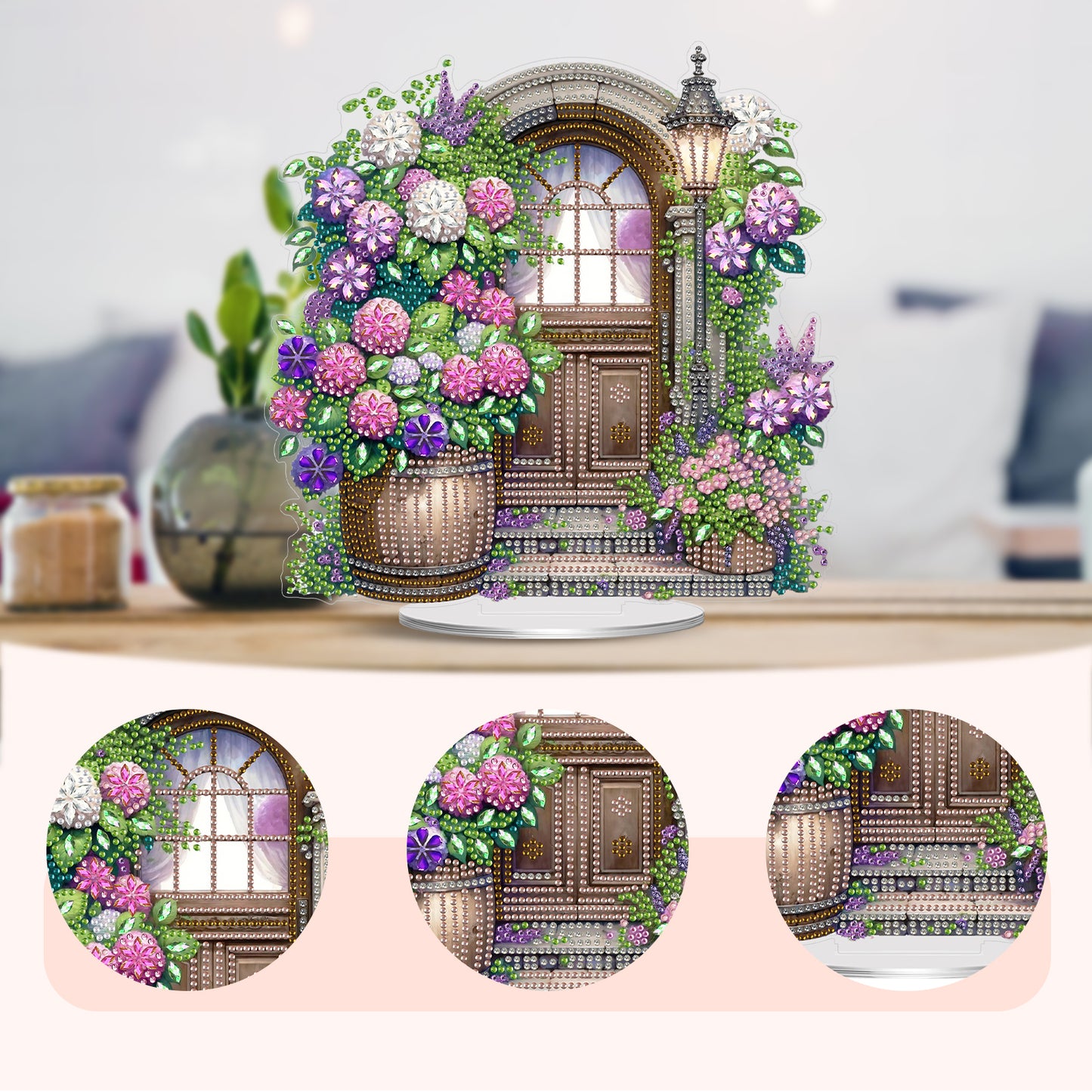 2D Flat Flower Gate DIY Acrylic Diamond Painting Ornaments Kit Home Table Decor