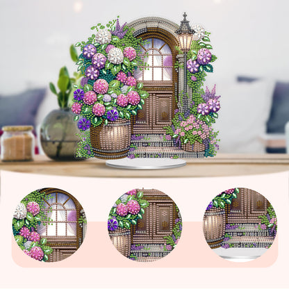 2D Flat Flower Gate DIY Acrylic Diamond Painting Ornaments Kit Home Table Decor