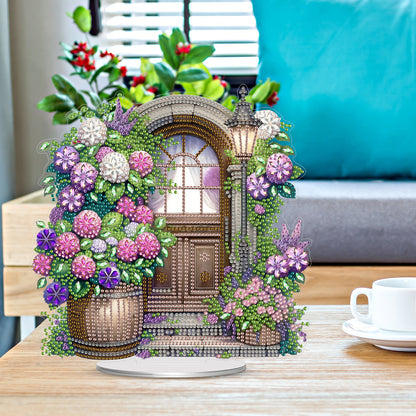 2D Flat Flower Gate DIY Acrylic Diamond Painting Ornaments Kit Home Table Decor