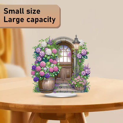 2D Flat Flower Gate DIY Acrylic Diamond Painting Ornaments Kit Home Table Decor