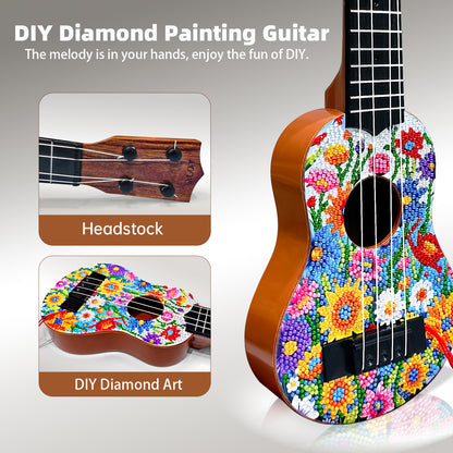 DIY Wooden Guitar Diamond Art Ornament Unique Gifts for Musicians (Garden)