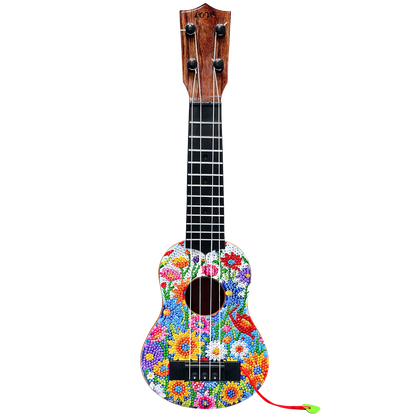 DIY Wooden Guitar Diamond Art Ornament Unique Gifts for Musicians (Garden)