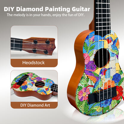 DIY Wooden Guitar Diamond Art Ornament Unique Gifts for Musicians (Hummingbird)