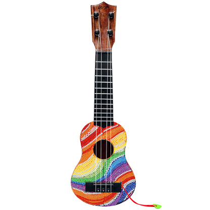DIY Wooden Guitar Diamond Art Ornament Unique Gifts for Musicians (Rainbow)