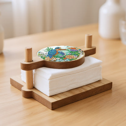 Sea Turtle DIY Wooden Diamond Art Paper Towel Holder for Home Office Decor