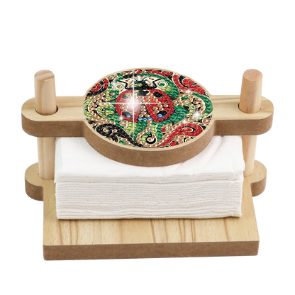 Ladybug DIY Wooden Diamond Art Paper Towel Holder Unique Gift for Friends Family