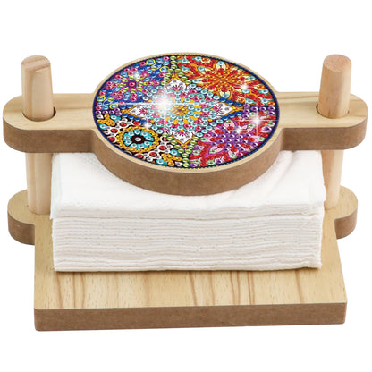 Datura DIY Wooden Diamond Art Paper Towel Holder Unique Gift for Friends Family