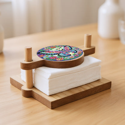 Butterfly DIY Wooden Diamond Art Paper Towel Holder for Home Office Decor