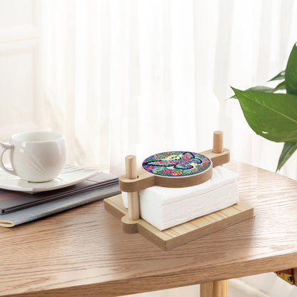Butterfly DIY Wooden Diamond Art Paper Towel Holder for Home Office Decor