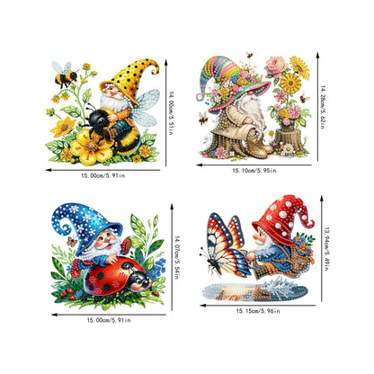 4pcs Goblin 2D Flat DIY Acrylic Diamond Art Pendant Single Side Drill Home Decor