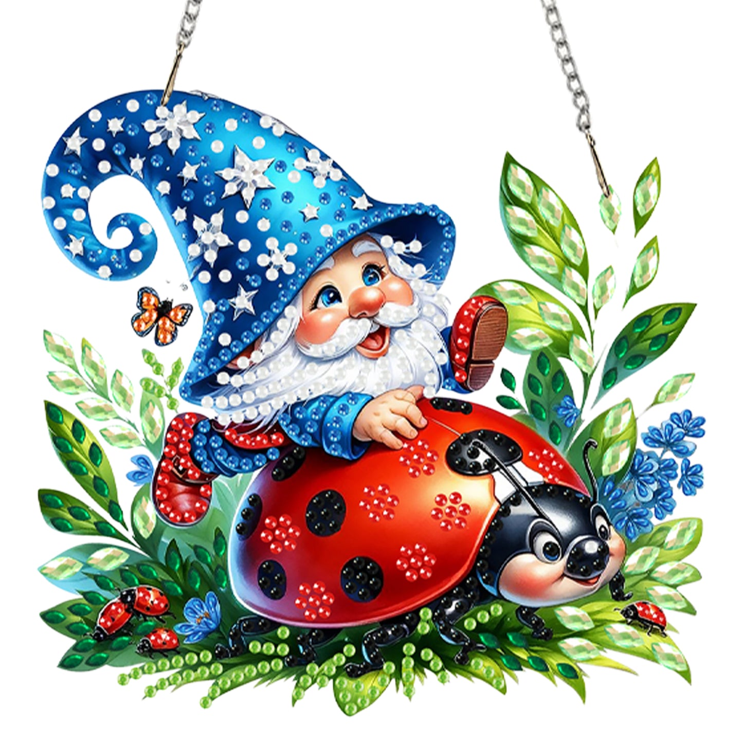 4pcs Goblin 2D Flat DIY Acrylic Diamond Art Pendant Single Side Drill Home Decor