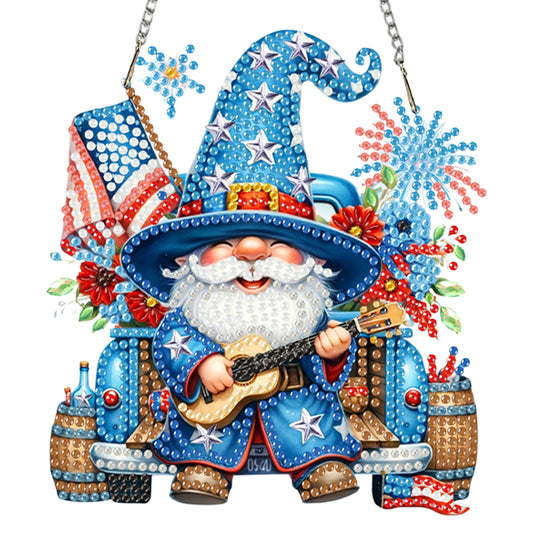 4pcs Independence Day 2D Flat DIY Acrylic Diamond Art Pendant Single Side Drill