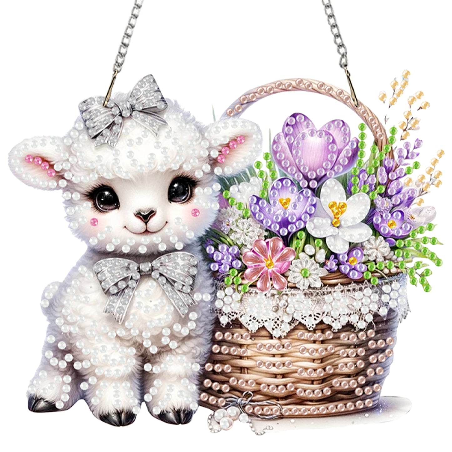 4pcs Animal 2D Flat DIY Acrylic Diamond Art Pendant Single Side Drill Home Decor