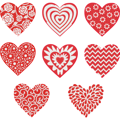 8pcs Love Wooden DIY Coaster Diamond Art Kits with Holder No-Slip for Home Decor