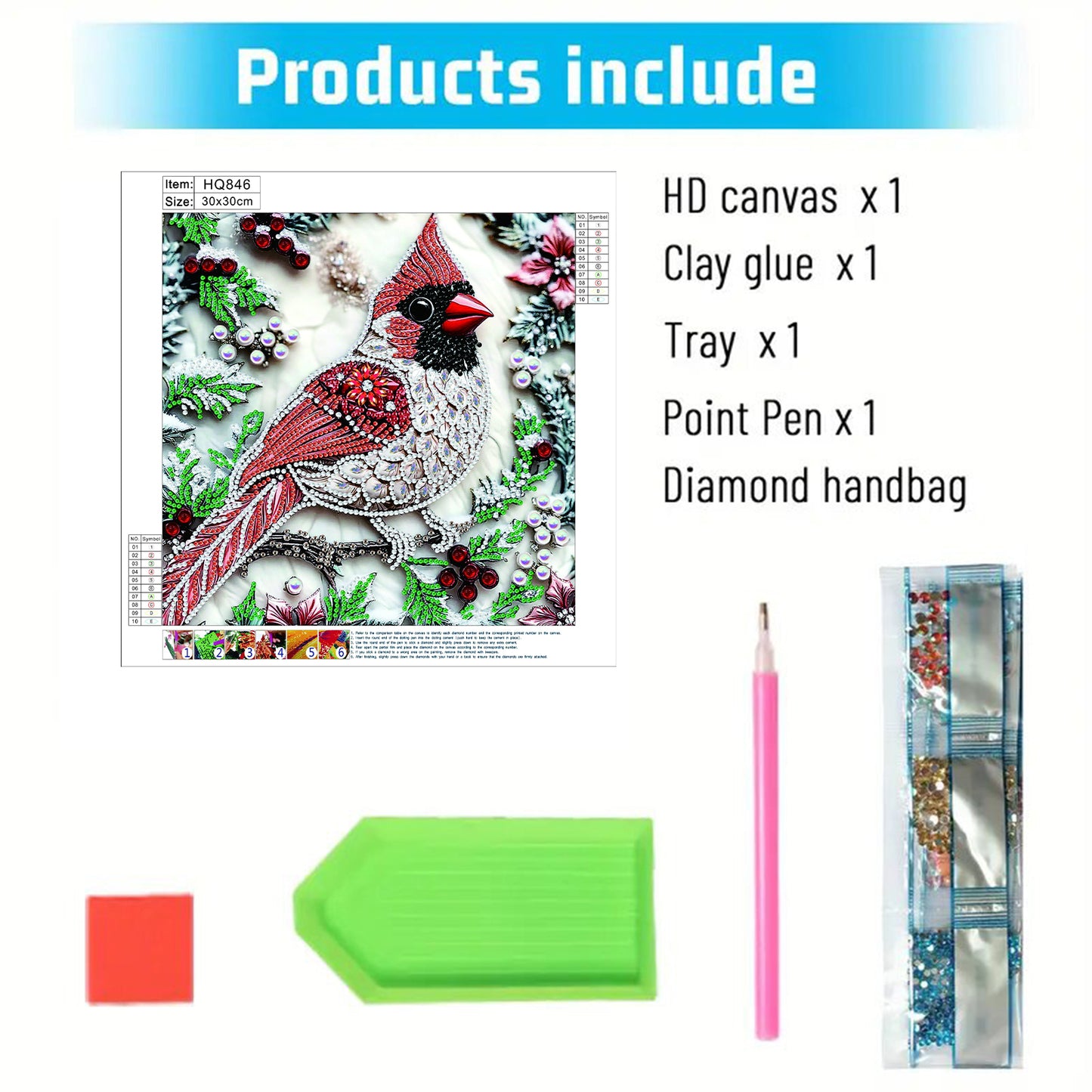 Red Cardinal - Special Shaped Drill Diamond Painting 30*30CM