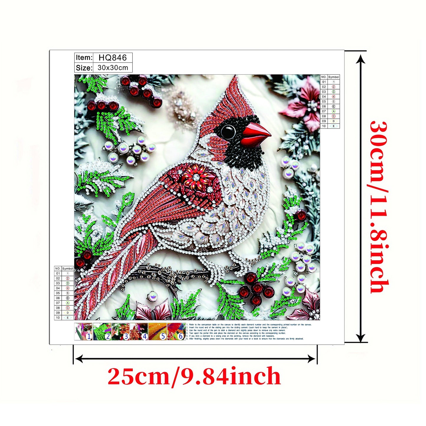 Red Cardinal - Special Shaped Drill Diamond Painting 30*30CM