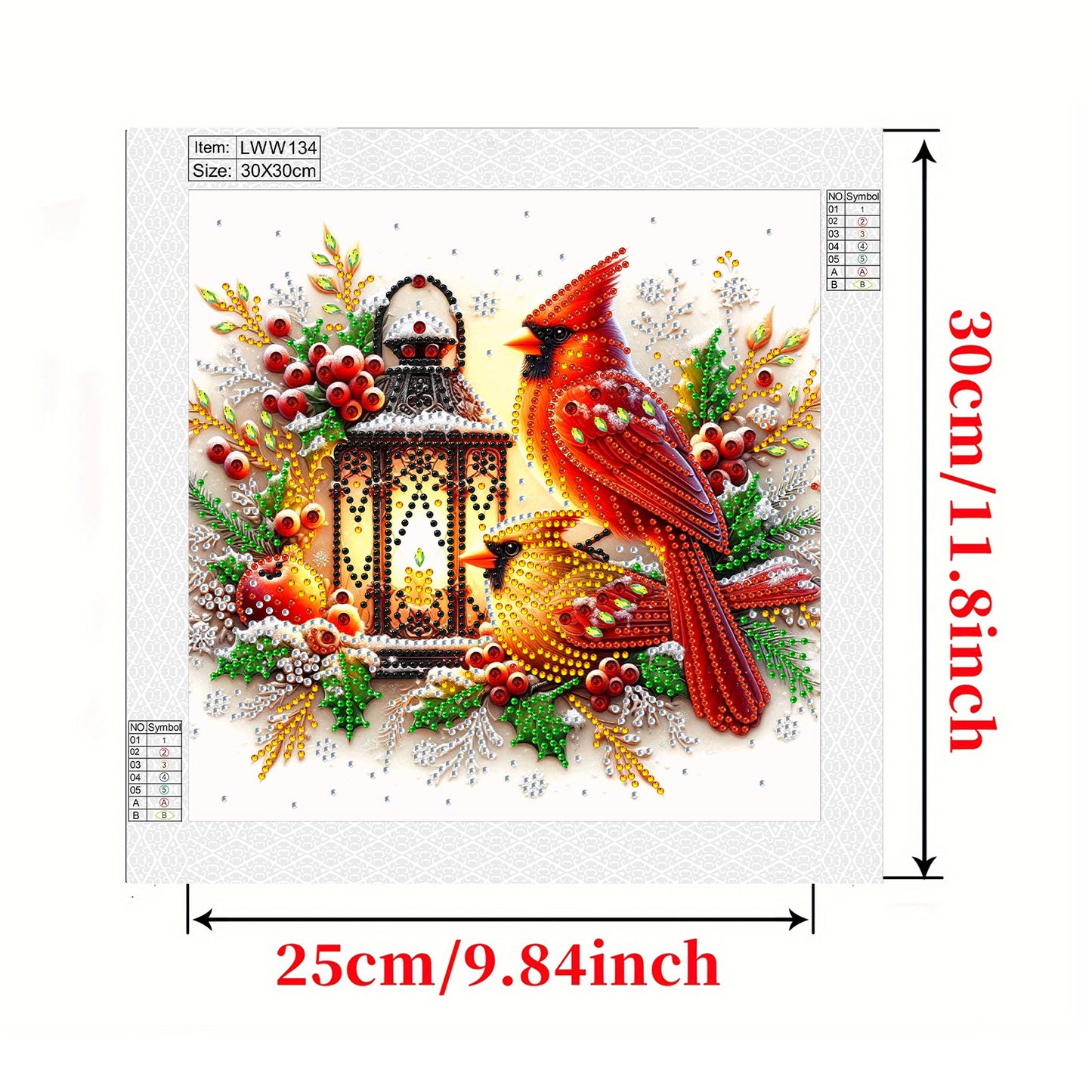 Red Cardinal - Special Shaped Drill Diamond Painting 30*30CM