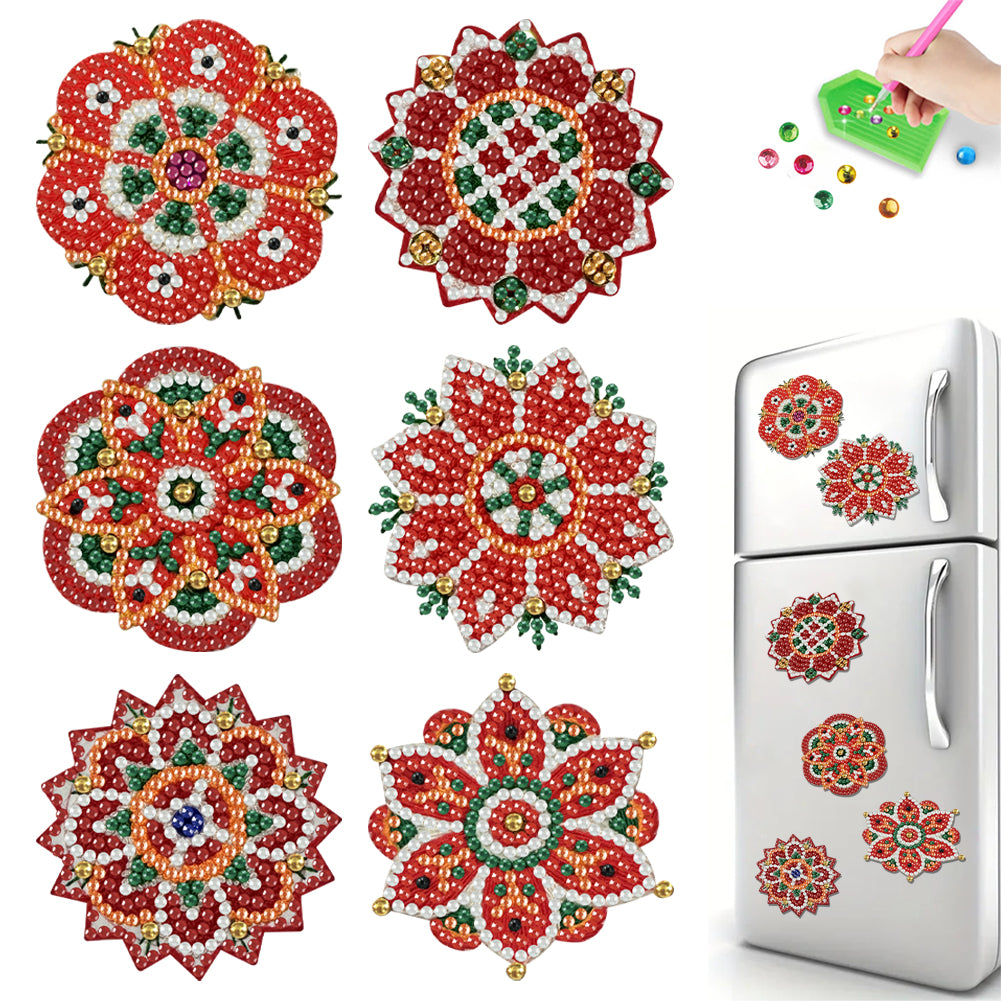 6pcs Pattern 2D Acrylic DIY Diamond Painting Magnets Special-Shaped Drill Decor