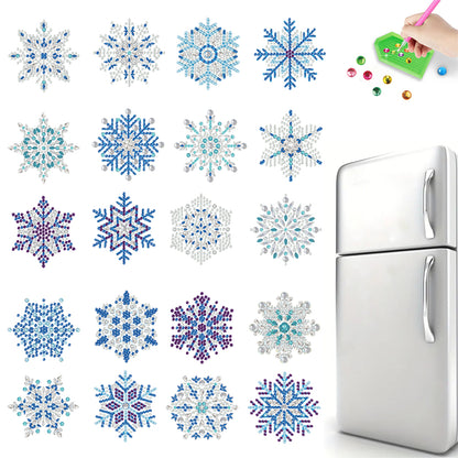 20pcs Snow 2D Acrylic DIY Diamond Painting Magnets Special-Shaped Drill Decor