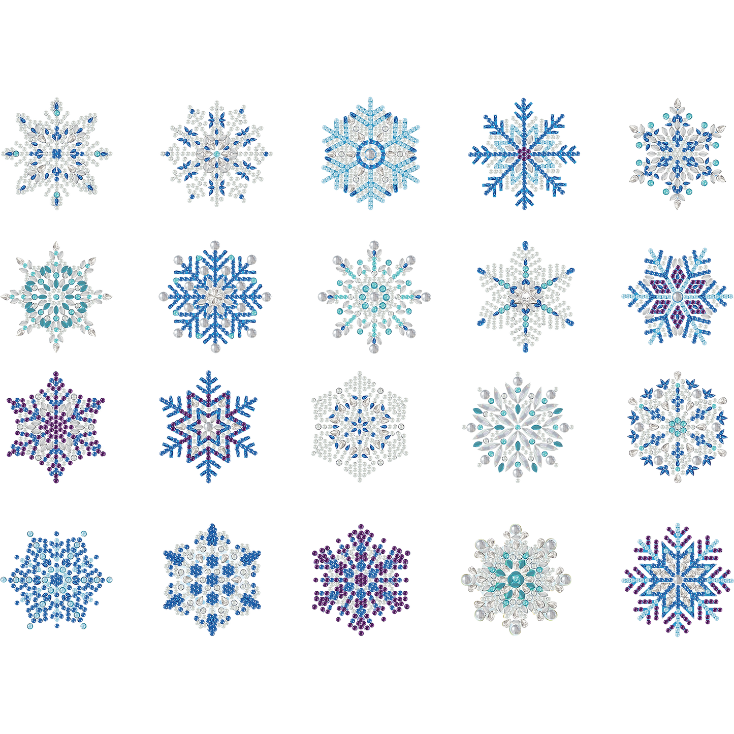 20pcs Snow 2D Acrylic DIY Diamond Painting Magnets Special-Shaped Drill Decor