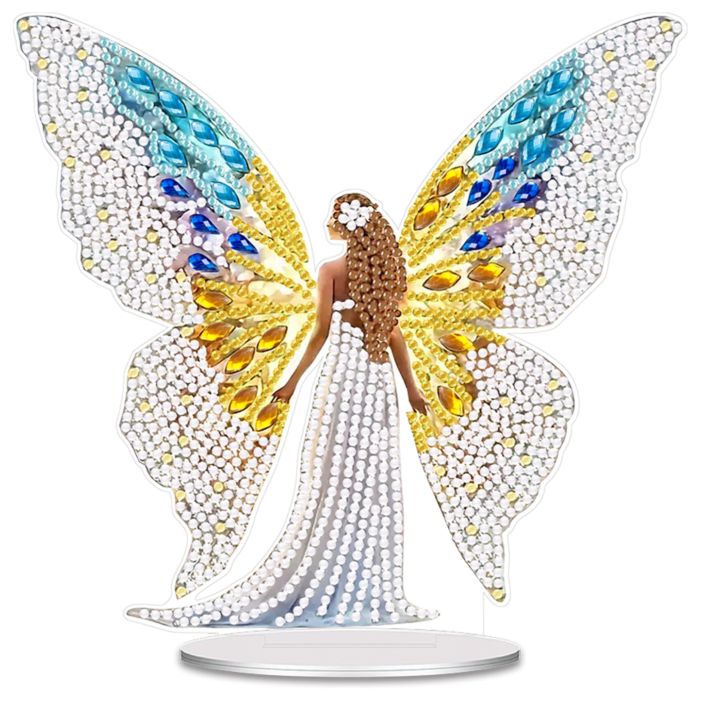 Girl DIY 2D Flat Acrylic Desktop Diamond Art Kit Single-Sided for Home Decor