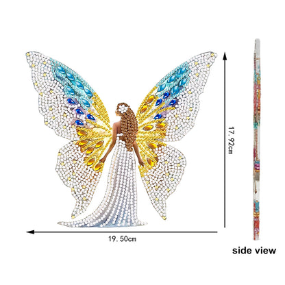 Girl DIY 2D Flat Acrylic Desktop Diamond Art Kit Single-Sided for Home Decor