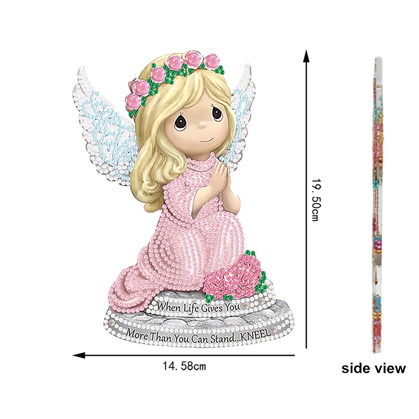 Angel DIY 2D Flat Acrylic Desktop Diamond Art Kit Single-Sided for Home Decor