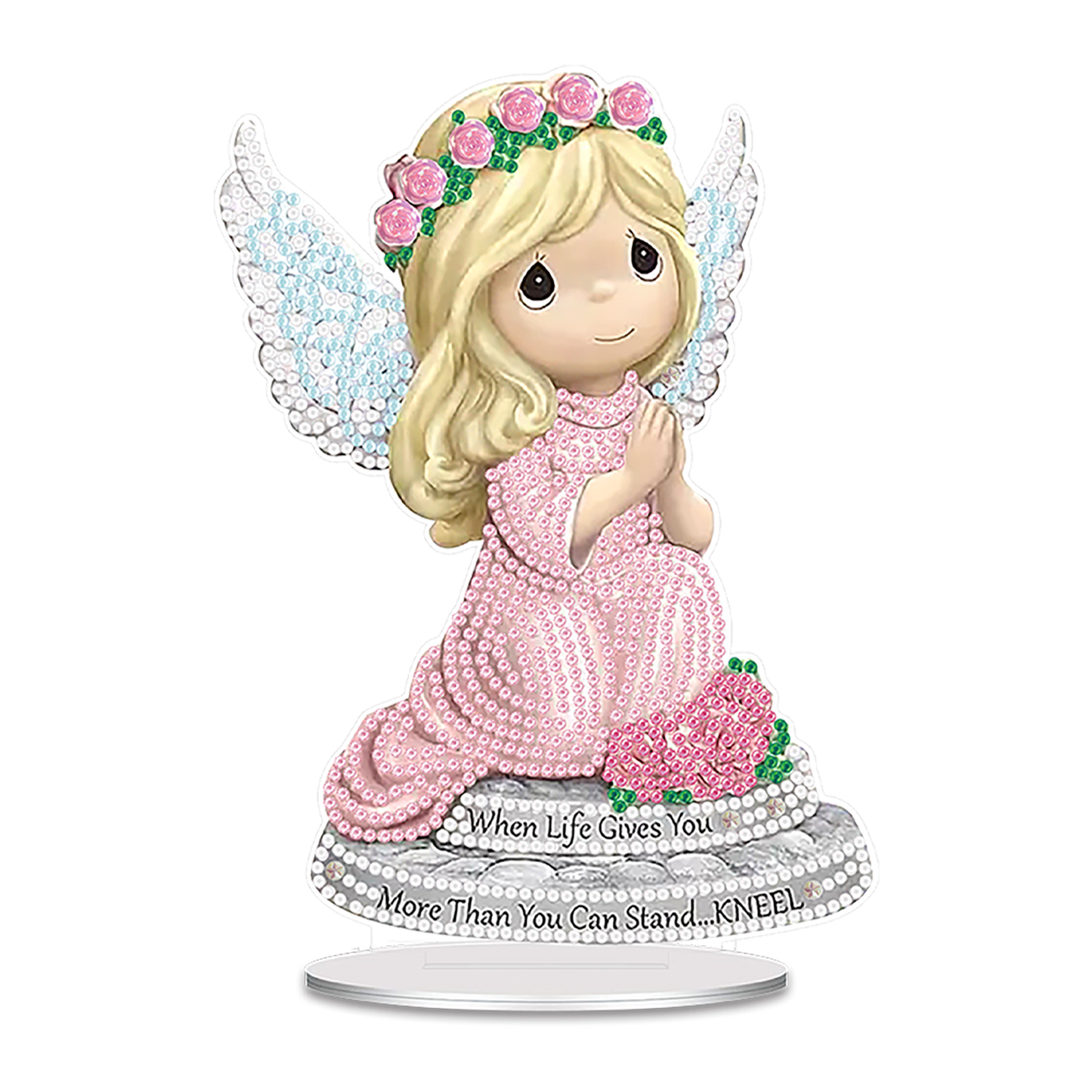 Angel DIY 2D Flat Acrylic Desktop Diamond Art Kit Single-Sided for Home Decor