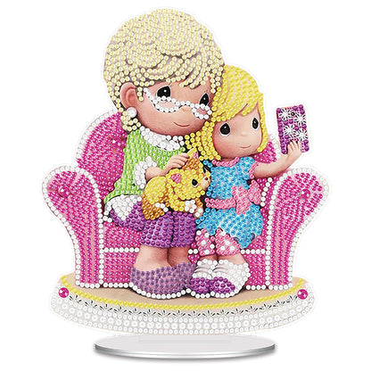 Sofa Girl DIY 2D Flat Acrylic Desktop Diamond Art Kit Single-Sided Home Decor