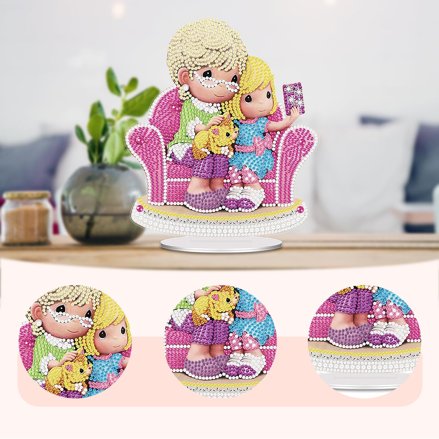 Sofa Girl DIY 2D Flat Acrylic Desktop Diamond Art Kit Single-Sided Home Decor