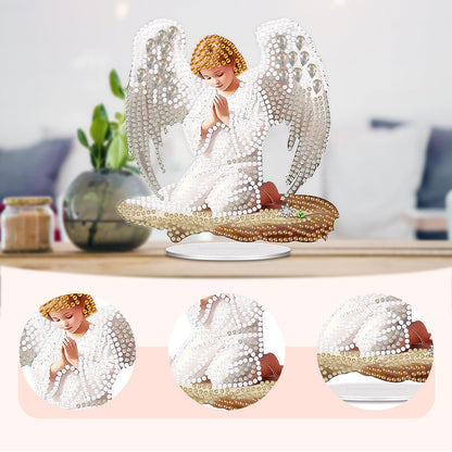 Angel Elf DIY 2D Flat Acrylic Desktop Diamond Art Kit Single-Sided Home Decor