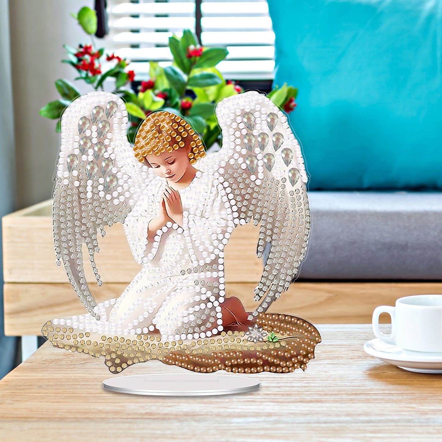 Angel Elf DIY 2D Flat Acrylic Desktop Diamond Art Kit Single-Sided Home Decor