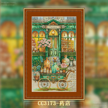 Pharmacy - 14CT Stamped Cross Stitch 40*55CM(Egyptian cotton)(Fairy Brand)