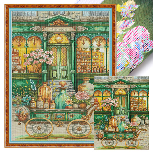 Pharmacy - 14CT Stamped Cross Stitch 40*55CM(Egyptian cotton)(Fairy Brand)