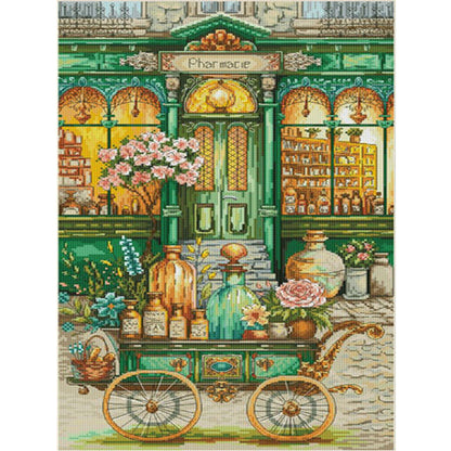 Pharmacy - 14CT Stamped Cross Stitch 40*55CM(Egyptian cotton)(Fairy Brand)