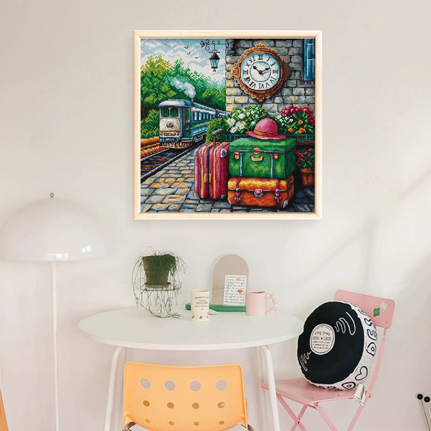 Spring Day Platform - 14CT Stamped Cross Stitch 38*38CM(Egyptian cotton)(Fairy Brand)