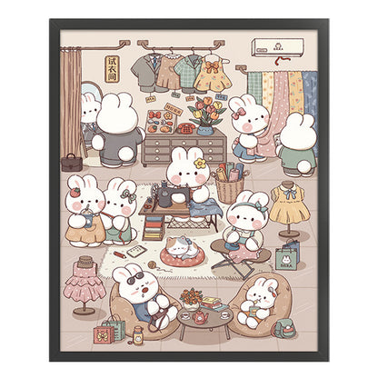 Dora The Tailor Rabbit - 11CT Stamped Cross Stitch 65*75CM(Brand)