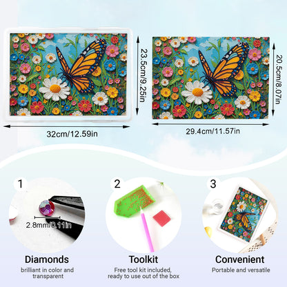 DIY Garden Butterfly Pattern Diamond Painting Kit Storage Box for Adult Beginner