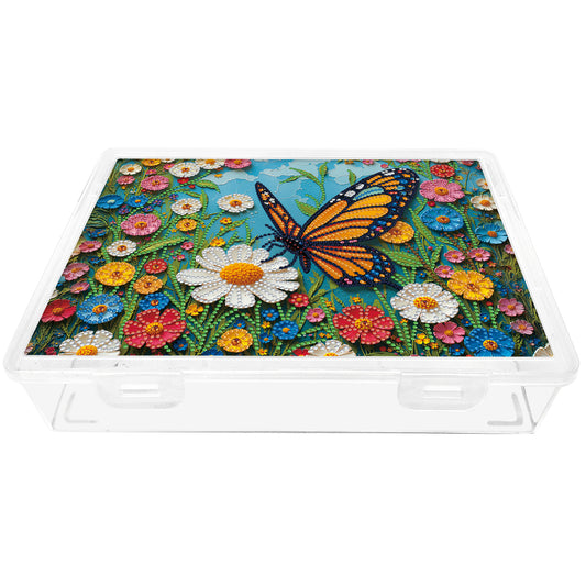 DIY Garden Butterfly Pattern Diamond Painting Kit Storage Box for Adult Beginner