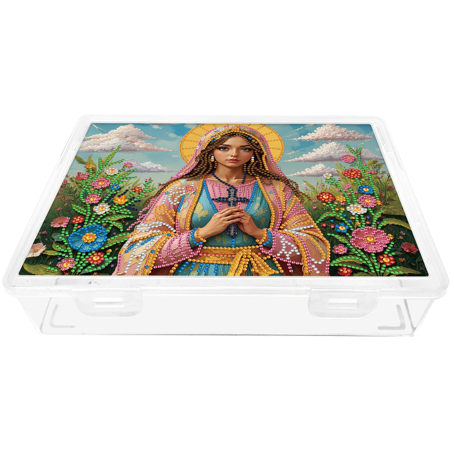 DIY Faithful Women Pattern Diamond Painting Kit Storage Box for Adults Beginners