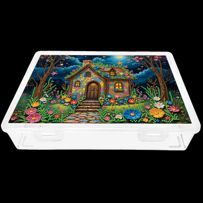 DIY Meadow Hut Pattern Diamond Painting Kit Storage Box for Adults Beginners