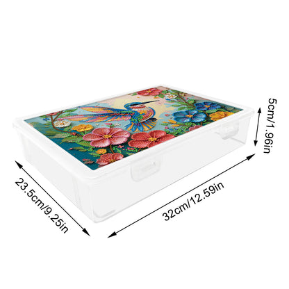 DIY Hummingbird Flowers Pattern Diamond Painting Kit Storage Box for Beginners