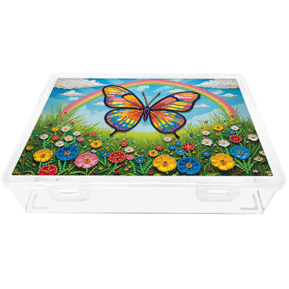 DIY Rainbow Butterfly Pattern Diamond Painting Kit Storage Boxr for Adult Beginn